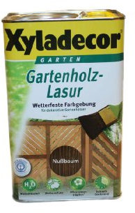 Xyladecor Gartenholzlasur Nußbaum 0,75 Liter Eimer Holzschutz Lasur