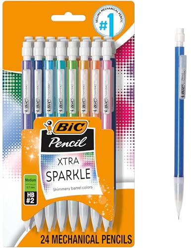 BIC Xtra-Sparkle Number 2 Mechanical Pencils, 24-Count Pack, 0.7mm Point