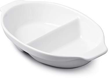 WM Bartleet & Sons 1750 T397 Traditional Porcelain Small Divided Vegetable and Sides Serving Dish 22cm – White