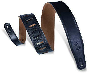 Levy's Leathers 6,3 cm extra langer und gepolsterter Gitarrengurt aus Leder, verstellbar, 94 cm – 160 cm, Schwarz (M26GF-XL-BLK)