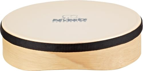 Nino Percussion Wood Hand Drum - Mittelgroße Handtrommel für Kinder ab 3 Jahren - Durchmesser 8 Zoll (ca. 20 cm) - Siam Eiche, Natur (NINO43)