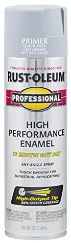 Rust-Oleum 7582838 Professional Primer Spray, 15 oz, Flat Gray