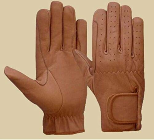 LADIES Horse Riding Gloves Ladies All Leather TAN, DARK BROWN & BLACK Premium Quality