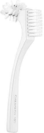Curaprox BDC Brosse Nettoyante pour Prothèses – l'entretien des Prothèses Dentaires/Conception de Brosse Omega pour les Zones difficiles d'accès/Poignée Ergonomique, Blanche/Conçue en Suisse