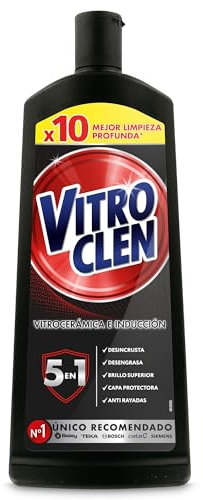 Vitroclen Limpiador de Vitrocerámica en crema, Acción protectora y desengrasante, 450 ml