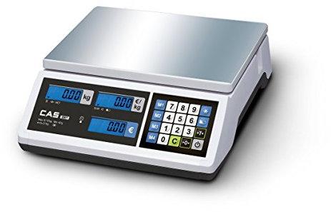 Geeichte Ladenwaage Marktwaage CAS ER Junior Max 6/15kg mit AKKU Obstwaage Gemüsewaage Verkaufswaage