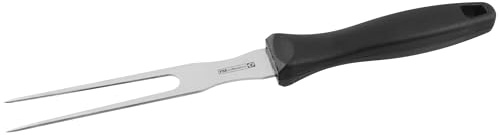 FMprofessional Aufschnittgabel Bratengabel 27 cm CHEF, (Farbe: Edelstahl/Schwarz), Menge: 1 Stück