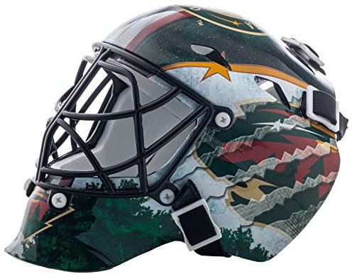 Franklin Sports Eishockey-Sammelartikel Torwart-Helm mini, Design: Logo Einer NHL-Mannschaft, Unisex, 7784F33, Minnesota Wild, Einheitsgröße
