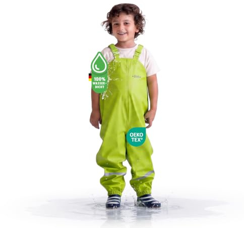 BMS Kinder Regenhose Softskin Buddellatzhose OekoTex Limette-128