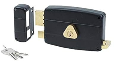 bricard 1844 cerradura de sobreponer horizontal extractor (2 entradas Cilindro 5 pasadores izquierda, negro