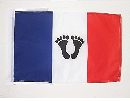 AZ FLAG - Drapeau Français d'Algérie - 45x30 cm - Pavillon Des Pieds Noirs 100% Polyester Avec Deux Cordelettes - 20g