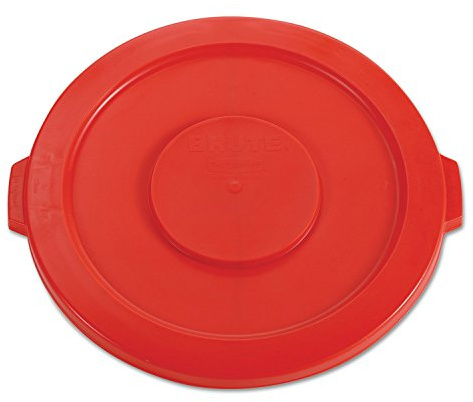 Rubbermaid Commercial Products BRUTE Heavy-Duty Round Trash/Garbage Lid, 32-Gallon, Red, Compatible with Rubbermaid BRUTE 23-Gallon Can