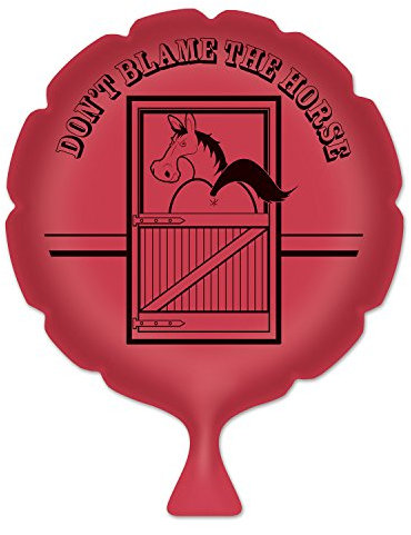 Beistle 54261 Whoopee Cushion Don't Blame The Horse Furzkissen, rot/schwarz