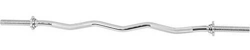 GORILLA SPORTS® - Barra Curl cromada SZ con cierres de estrella (120 cm)