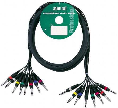 Adam Hall Cables 3 STAR LOOM 8 VV 0300 - Studio Loom Kabel, 8x 6,3 mm Klinkenstecker stereo auf 8x 6,3 mm Klinkenstecker stereo, schwarz, 3m