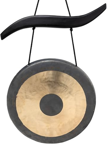 TamTam Gong/Whood Chau Gong Set 30 cm, inklusiv Gongaufhänger aus Holz sowie einem Holz-/ Baumwollklöppel -7070-