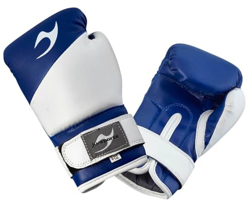 Ju-Sports Boxhandschuhe Kinder - Bonsai blau I Boxhandschuhe mit geformtem Schaumstoffteil Für Sandsack- & Box Training I Mit Belüftung der Hand I Größe 6 oz.