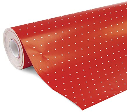 Clairefontaine, 201402C, Bobina de papel de regalo, Alliance, 50m x 0,70cm, 60gr -Rojo puntos blancos