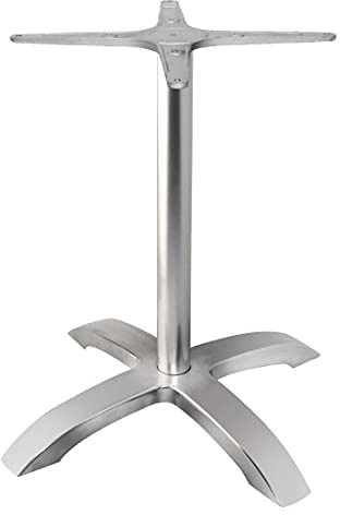 Bolero Brushed Aluminium Four Leg Table Base 680X660X660mm for Indoor Outdoor