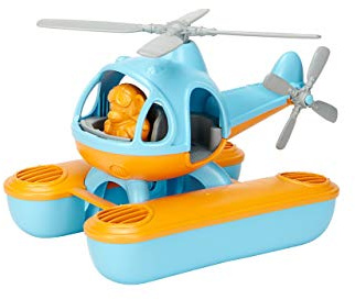 Green Toys 8601063 Wasser-Hubschrauber, Badewannenspielzeug, nachhaltiges Badespielzeug für Kinder ab 24 Monaten, Blau/Orange
