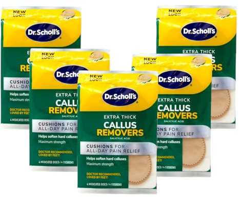 Dr. Scholl's Extra Thick Callus Removers 4 Cushions ea. (Packs of 5)