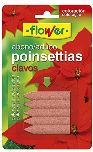 Flower - Abono Clavos para Ponsetias | Potencia la Coloración | Aplicación Fácil | 5 Unidades, No Aplica en Color, Tamaño 16x1x10 cm, Material Abono Clavos