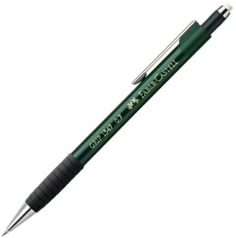 Faber-Castell 134763 - Druckbleistift GRIP, Minenstärke: 0,7 mm, Schaftfarbe: grün-metallic