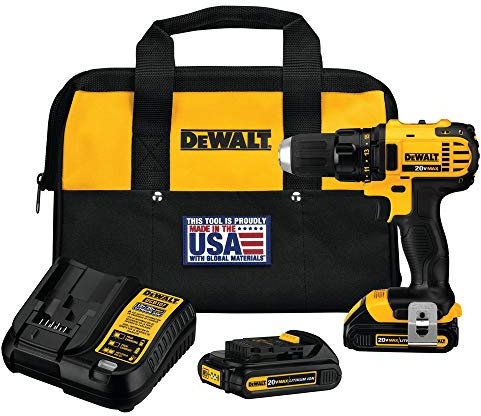 DEWALT DCD780C2 - Kit trapano avvitatore senza fili, compatto, 20 V, 1/2