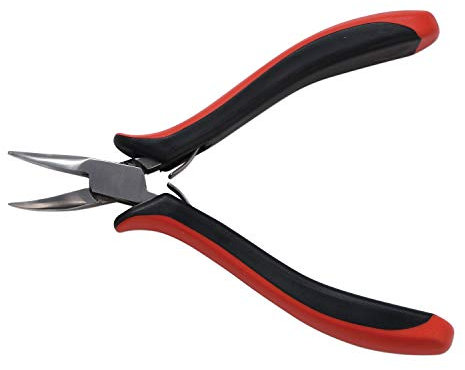 The Beadsmith Platinum Series - Pinze per naso a catena piegata tedesche, 120 mm, con testa in acciaio lucido, impugnatura ergonomica e comoda e molla a doppia foglia
