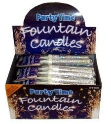 Henbrandt 24 x SILVER Ice Sparkling Fountain Candles (Packs of 2) - 48 Total.