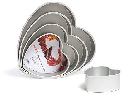 Decora 0062669 Moule ANODISÉ AU Bord Droit Coeur 20 X H 7,5 CM, Métal, 20 x 7,5 cm