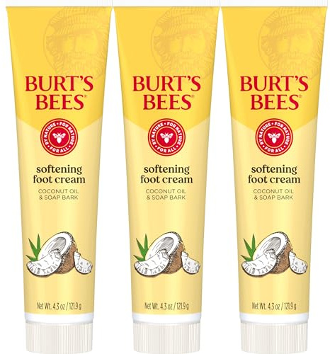 Burt's Bees Softening Foot Cream with Coconut Oil and Soap Bark, 4.3 Ounces, Pack of 3