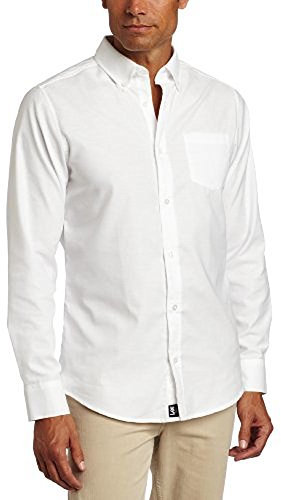 Lee Uniforms Herren Langarmhemd Oxford, Weiß, Klein