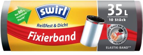 Virvelfixeringsband, soppåsar, 1 rulle, antracit 35 Liter (65 x 63 cm) Svart