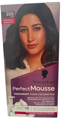 Perfect Mousse permanente Schaumcoloration, 300 Schwarzbraun, 3er Pack (3 x 1 Stück)