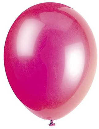Unique Party 80010 - Palloncini in Lattice Rosa Fuscia da 30cm, Confezione da 10