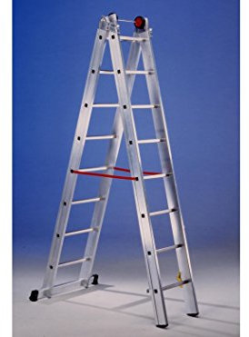 Svelt Scala Professionale Alluminio Euro a 2 Tronchi – 10 Pioli per Tronco – Doppia e a Sfilo con Stabilizzatore, Rotelle, Cinghie Antiapertura