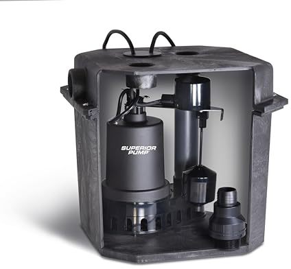 Superior Pump 92072-U 1/3 HP Remote Sink Drain Pump System, Black