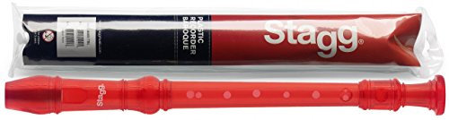 Stagg REC-BAR/TRD Soprano Recorder with Baroque Fingering, Translucent Red