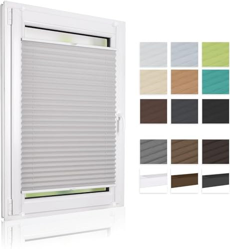 ALOHA Plissee nach maß, Plissee Klemmfix ohne Bohren Sonnenschutz Plisseerollo Jalousie Lichtdurchlässig und Blickdicht für Fenster & Tür (Höhe 150-240cm)