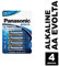 Panasonic Batterie Stilo AA Evolta, Blister 4, Blu