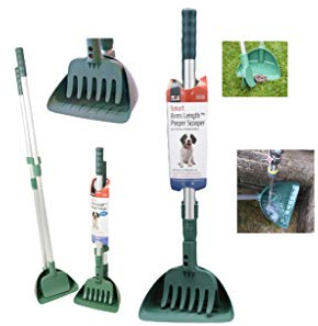 MDC Arms Length Pooper Scooper for Dogs – No-Bend Pet Waste Picker with Rake and Scoop – Ideal for Grass or Paths – Easy Clean Garden Waste Remover – Long Handle & Lightweight Design