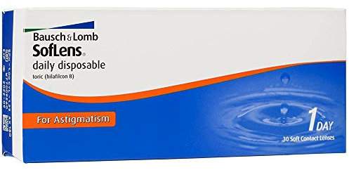Bausch + Lomb SofLens daily disposable Toric Tageslinsen, torische Kontaktlinsen, weich, 30 Stück BC 8.6 mm/DIA 14.2 / CYL -1.75 / Achse 90 / -1.75 Dioptrien