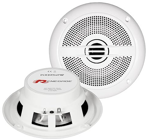 Casse Altoparlanti per Nautica Renegade RXM52 Marine & OUTDOOR 2 vie 13 cm buone Per Filodiffusione controsoffitto griglia bianca