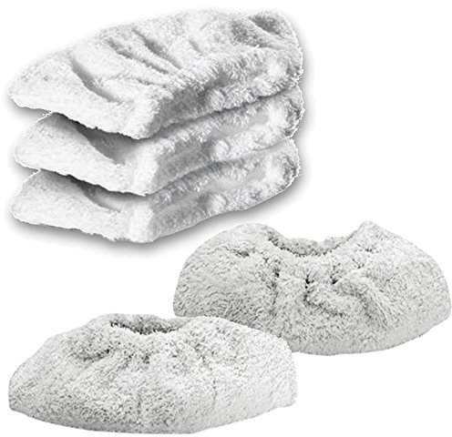 SPARES2GO Cotton Terry Cloth Cover Pads compatible with Karcher Steam Cleaner Hand Tool (Pack of 5)