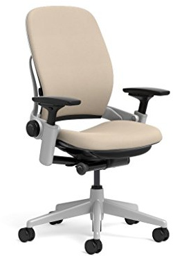 Steelcase Leap Task Chair: Platinum Base - 4D Adjustable Arms - No Headrest - Hard Floor Casters