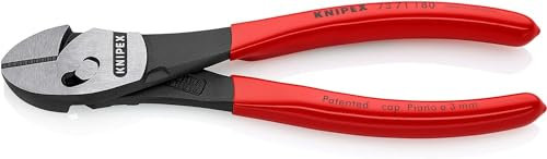 KNIPEX TwinForce Hochleistungs-Seitenschneider mit Kunststoff überzogen schwarz atramentiert 180 mm, 73 71 180