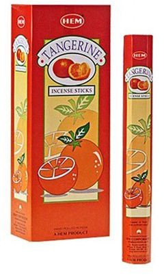 HEM Lot de 6 paquets de 20 bâtons d'encens Mandarine Hexa = 120 bâtonnets