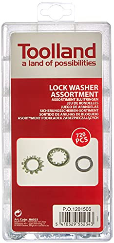 Toolland Rango de anillos de cierre, 720 piezas, diferentes tamaños, de color níquel