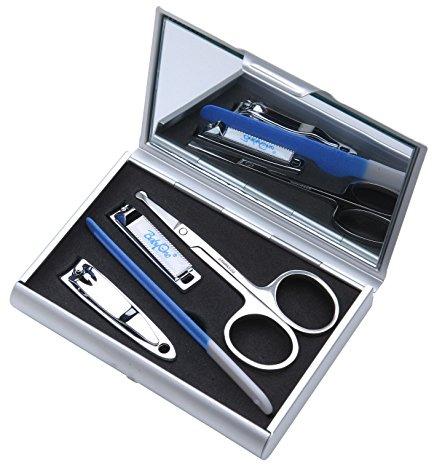 BabyOno Baby Kind Pflege Set mit Spiegel - Babyschere, Nagelclipser (x2), Nagelfeile